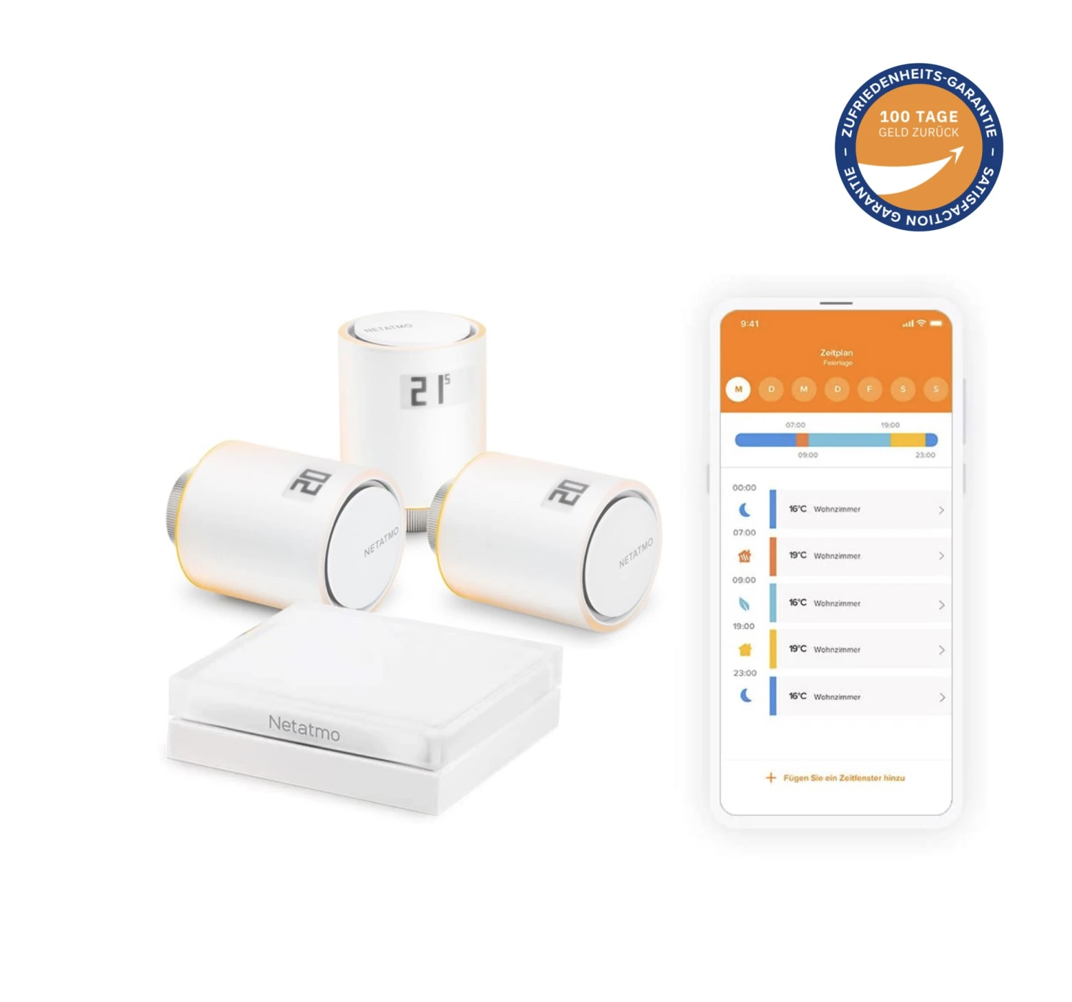 Netatmo 3x Têtes Thermostatiques intelligentes + Hub