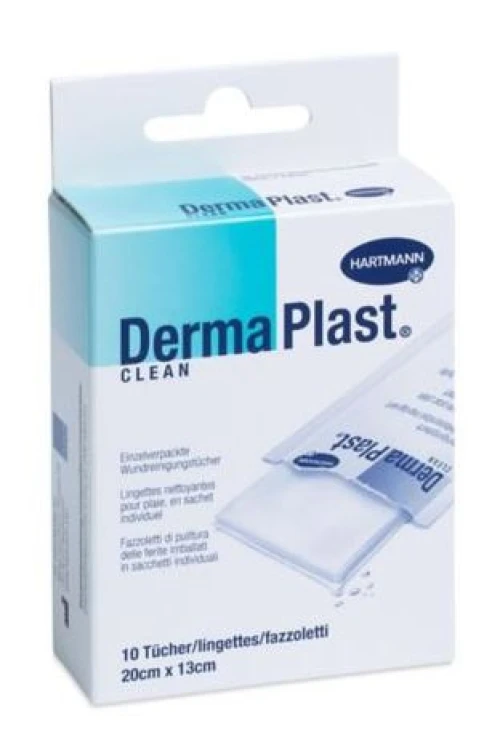 DERMAPLAST Lingettes nettoyantes pour les plaies Clean 14 x 10 pièces