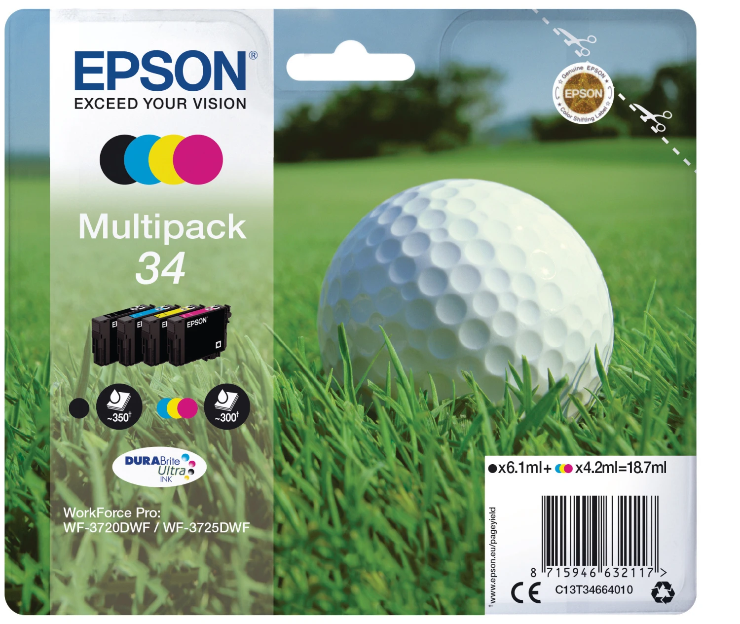 EPSON 34 Multipack Cartouches d'encre 4-colour BCMY