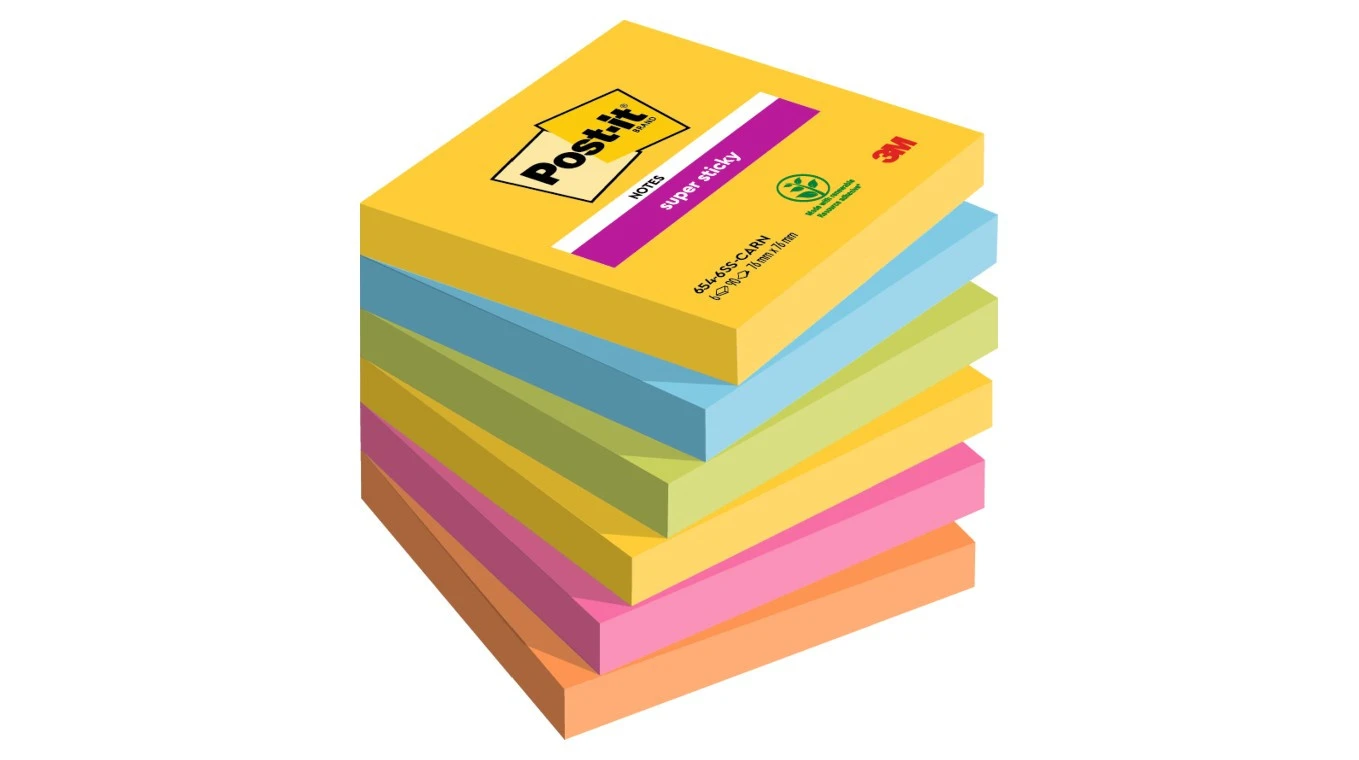 POST-IT Haftnotizen Super Sticky Carnival Collection 6 x 90 Blatt