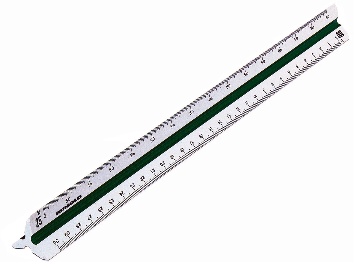 RUMOLD Dreikant-Massstab 150 - 30 cm - Ingenieur DIN