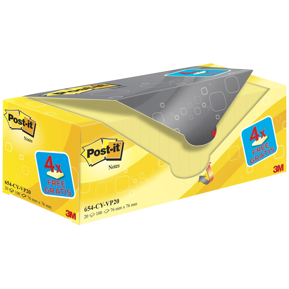 POST-IT Notes adhésives 20 x 100 feuilles