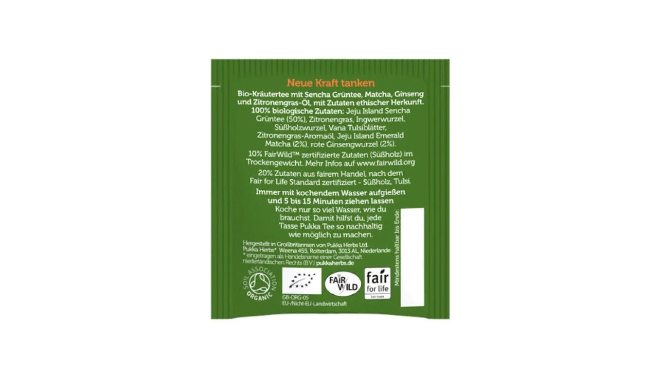 PUKKA Ginseng Matcha Green - Bio