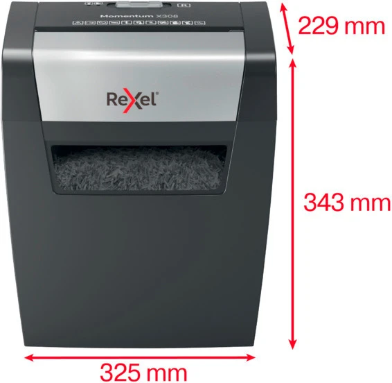 REXEL Destructeur de docum. Momentum X308, P-3, 15lt
