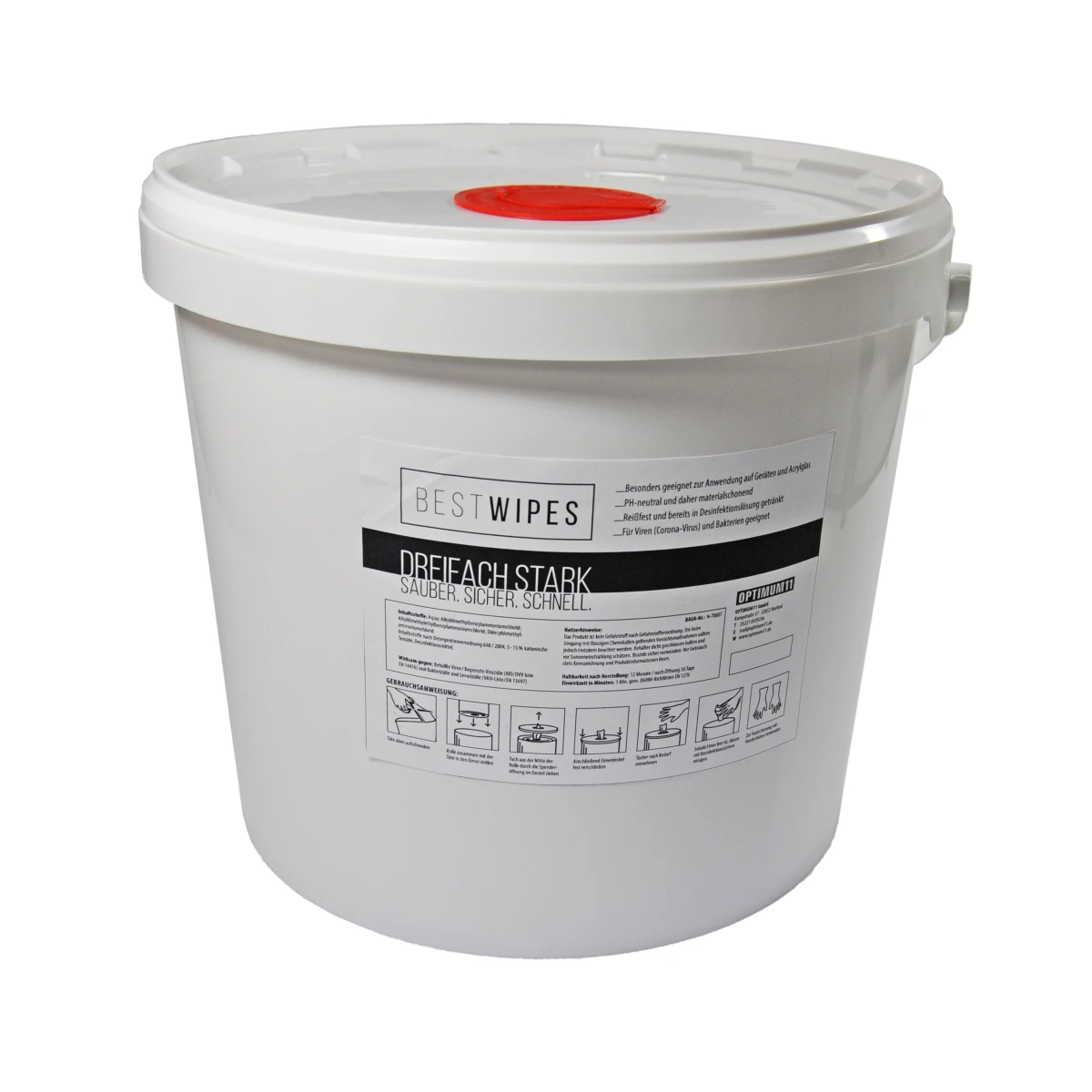 BEST WIPES Seau vide pour lingettes désinfectantes pour surfaces