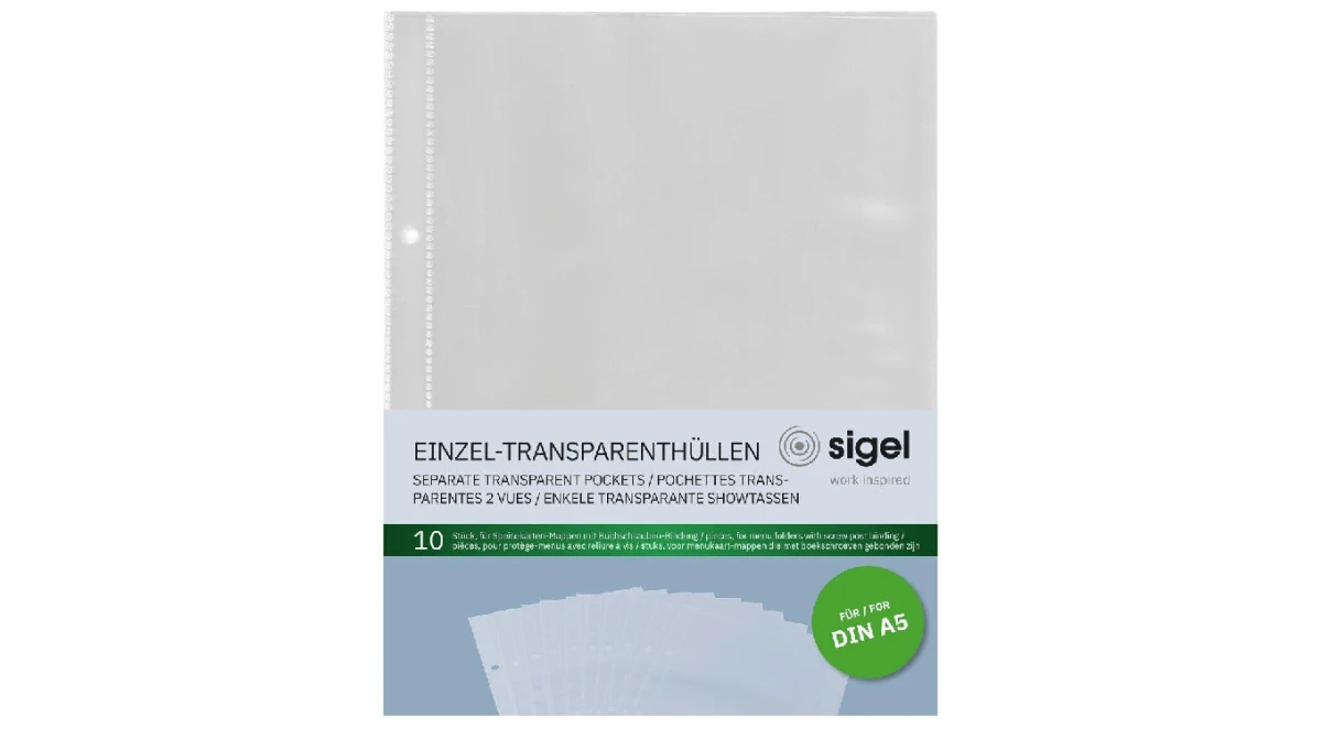 SIGEL Pochettes transparentes individuelles pour porte-menus
