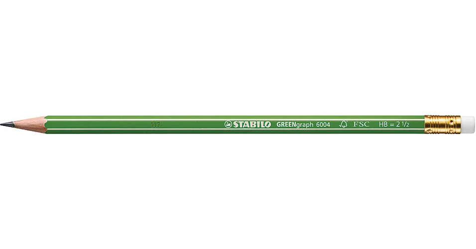 STABILO Bleistift GREENgraph mit Radierer