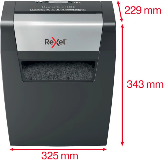 REXEL Aktenvernichter Momentum X406, P-4, 15lt