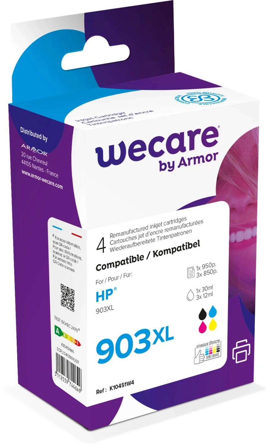 WECARE Tinte 903XL rebuilt CMYBK 1CC20AEWE