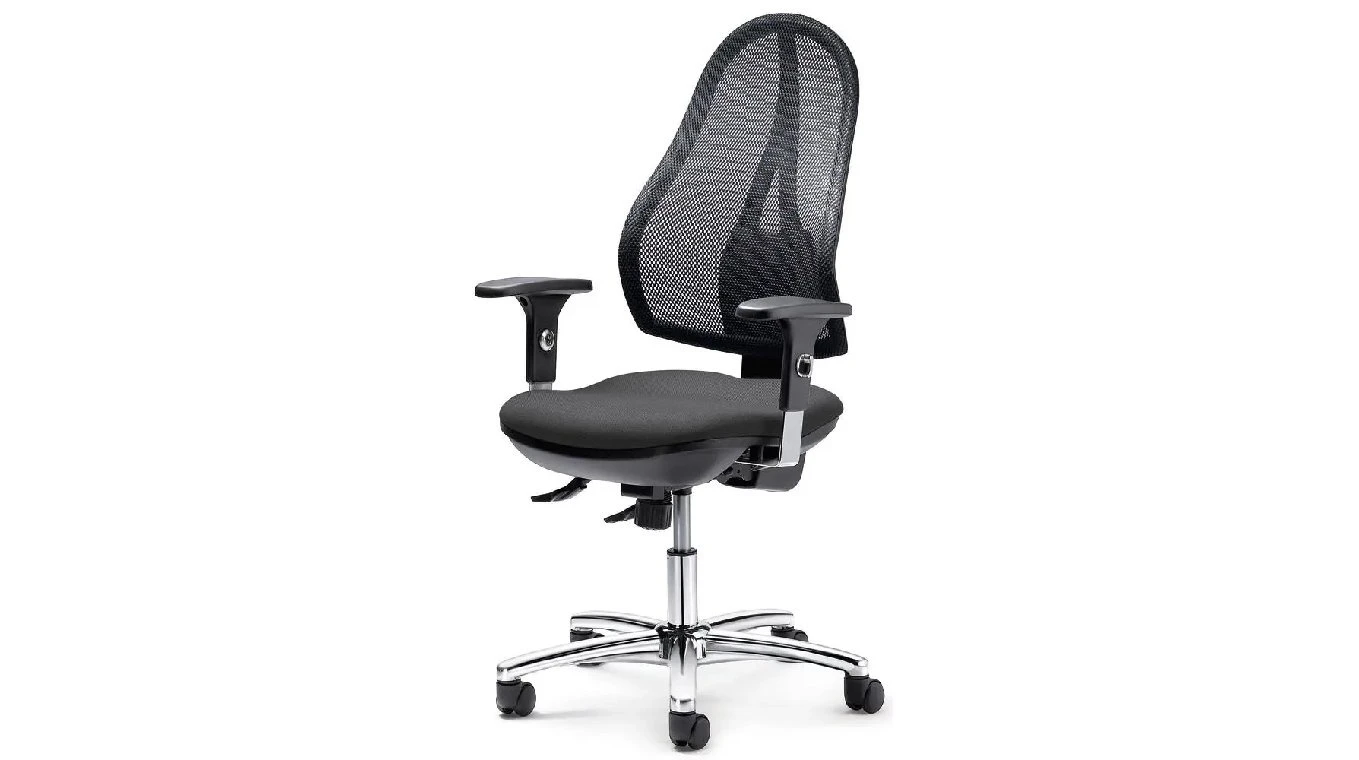 Chaise de bureau Comfort R Net Deluxe Piétement acier chromé