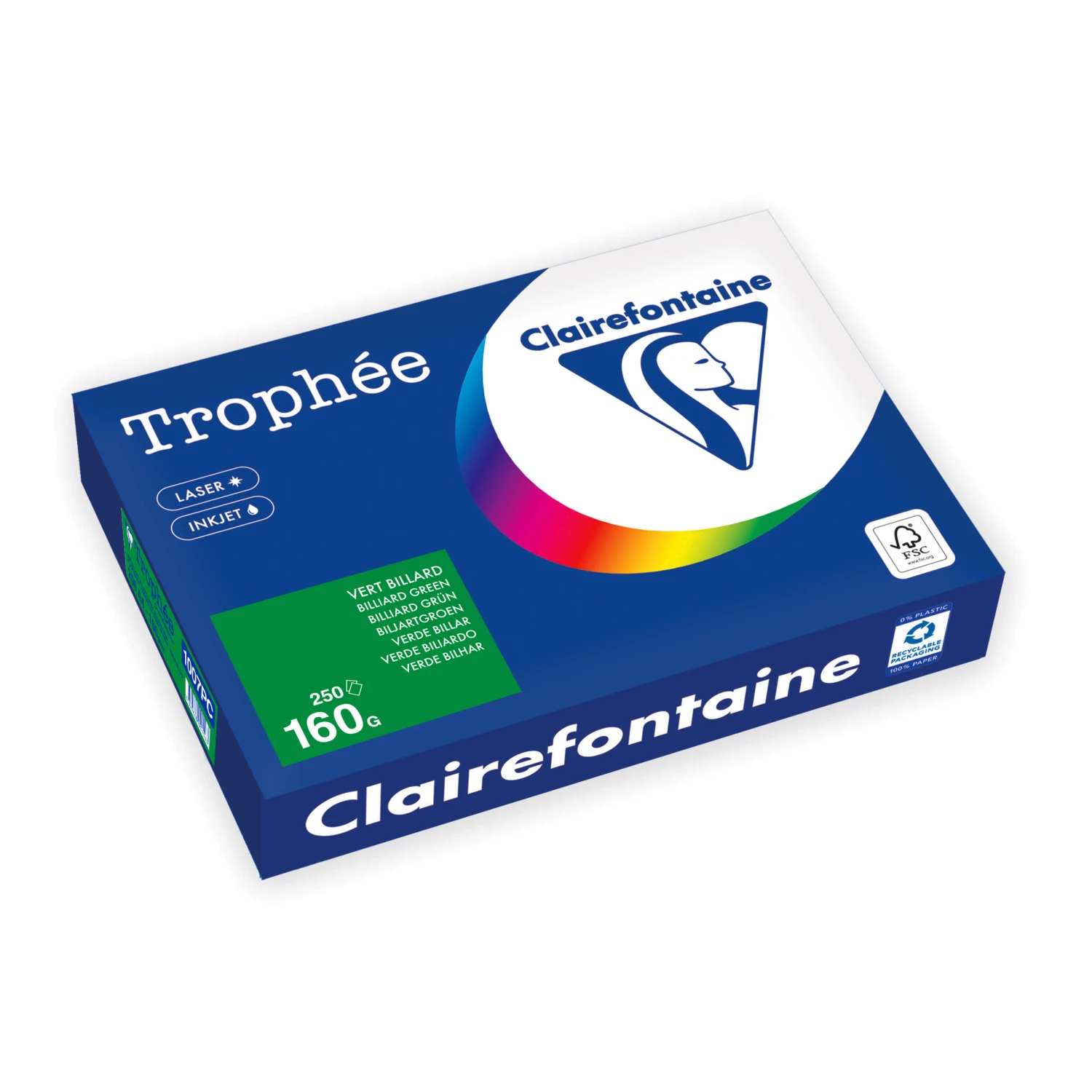 CLAIREFONTAINE Papier à copier Trophée Intensif A4, 160 g/m², 250 feuilles