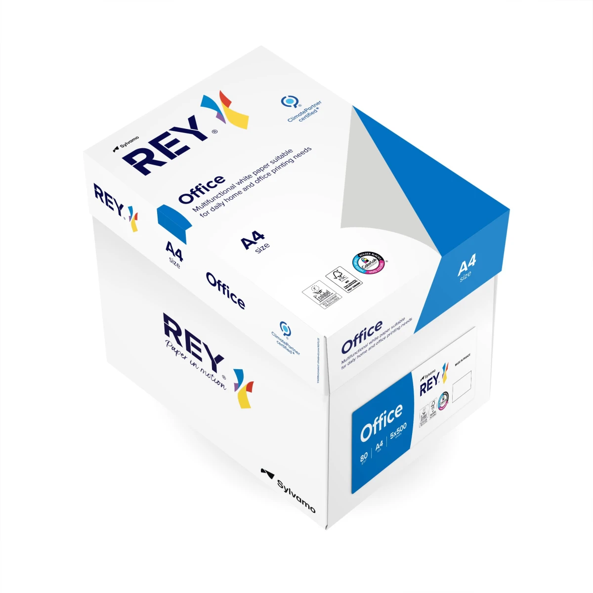 REY Papier à copier Office A4, 80 g/m², 2'500 feuilles (Clever Box)
