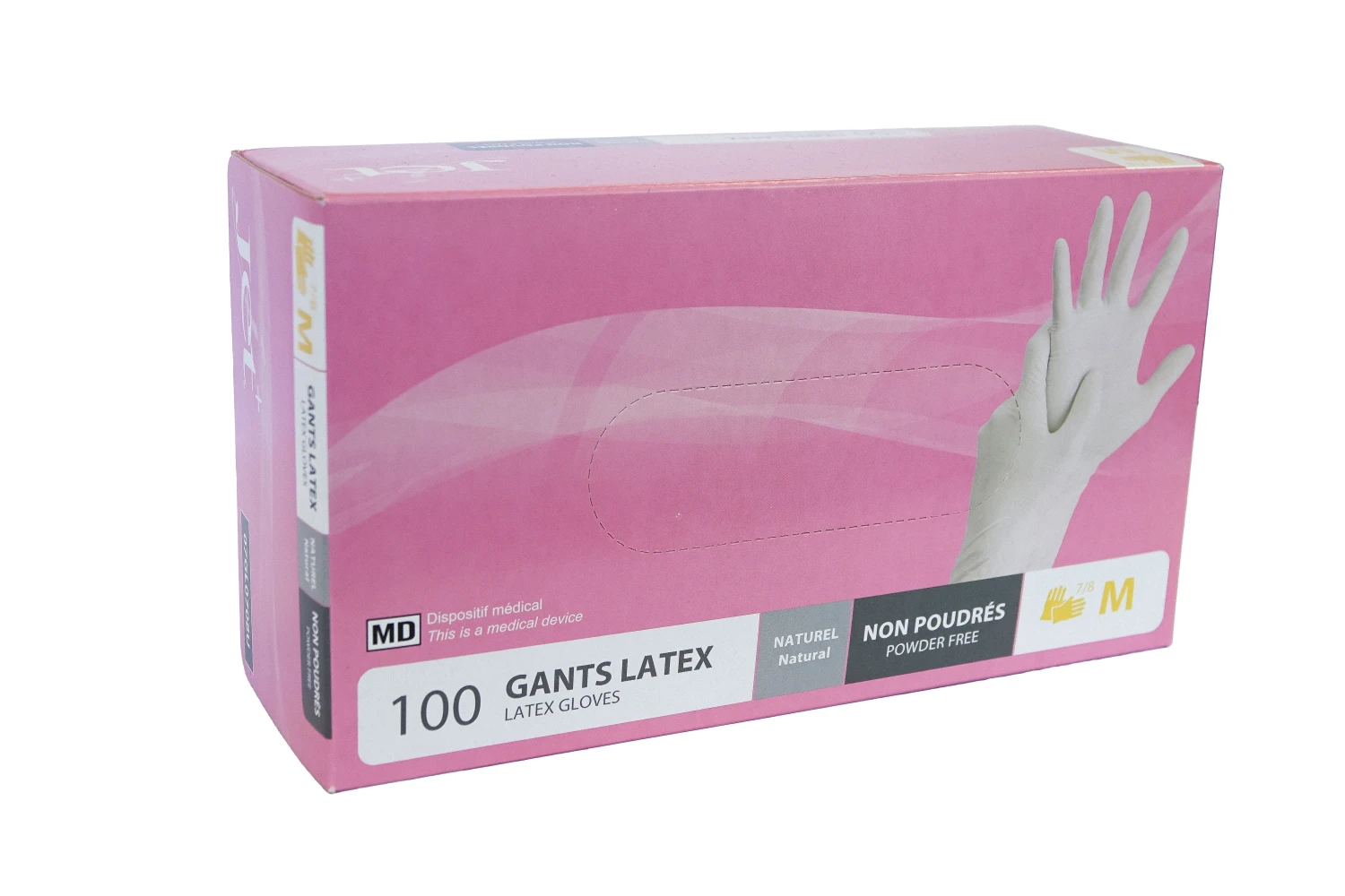 JET+ Gants en latex taille M, 100 pièces
