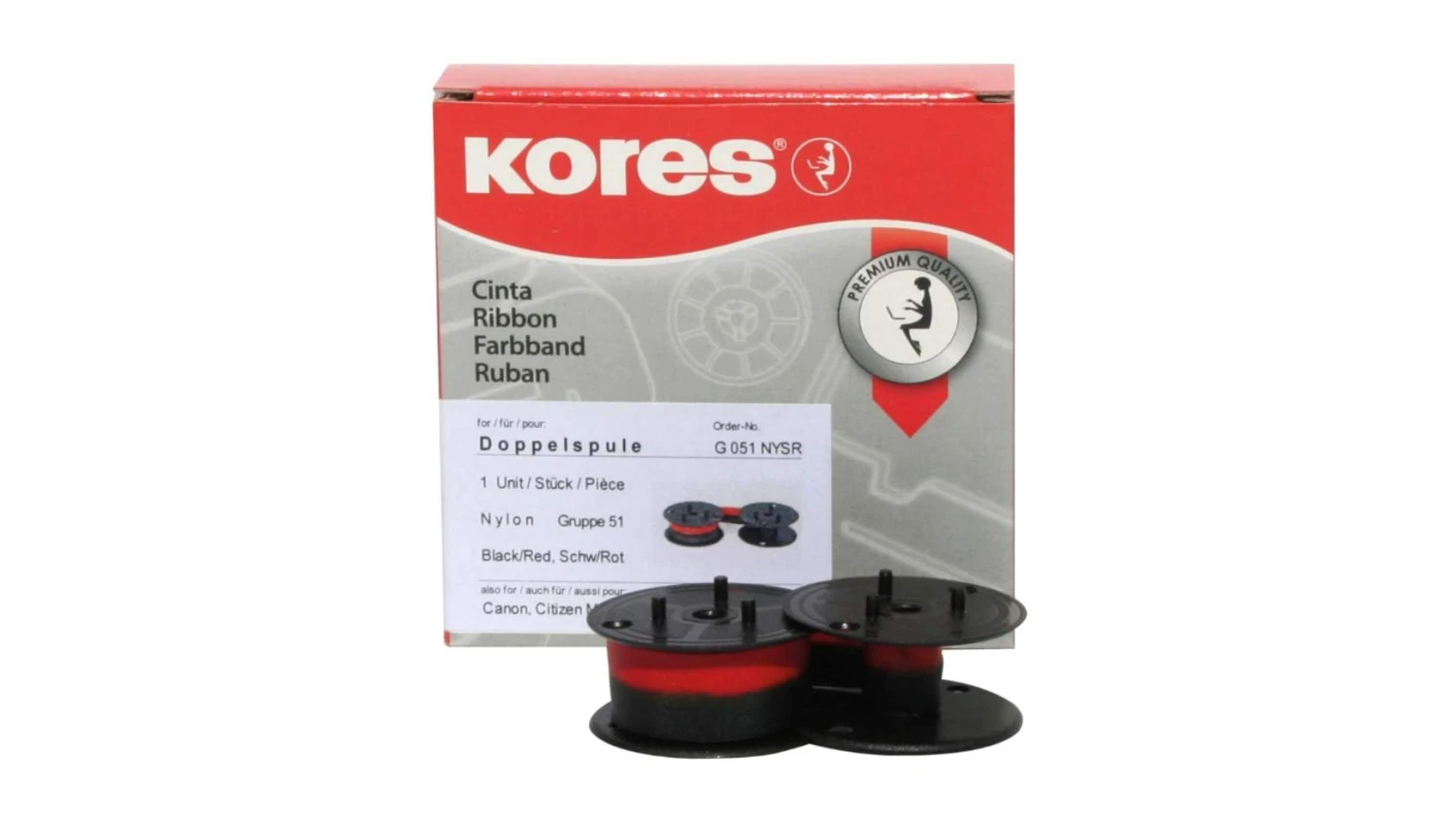 KORES Farbband Nylon schwarz/rot