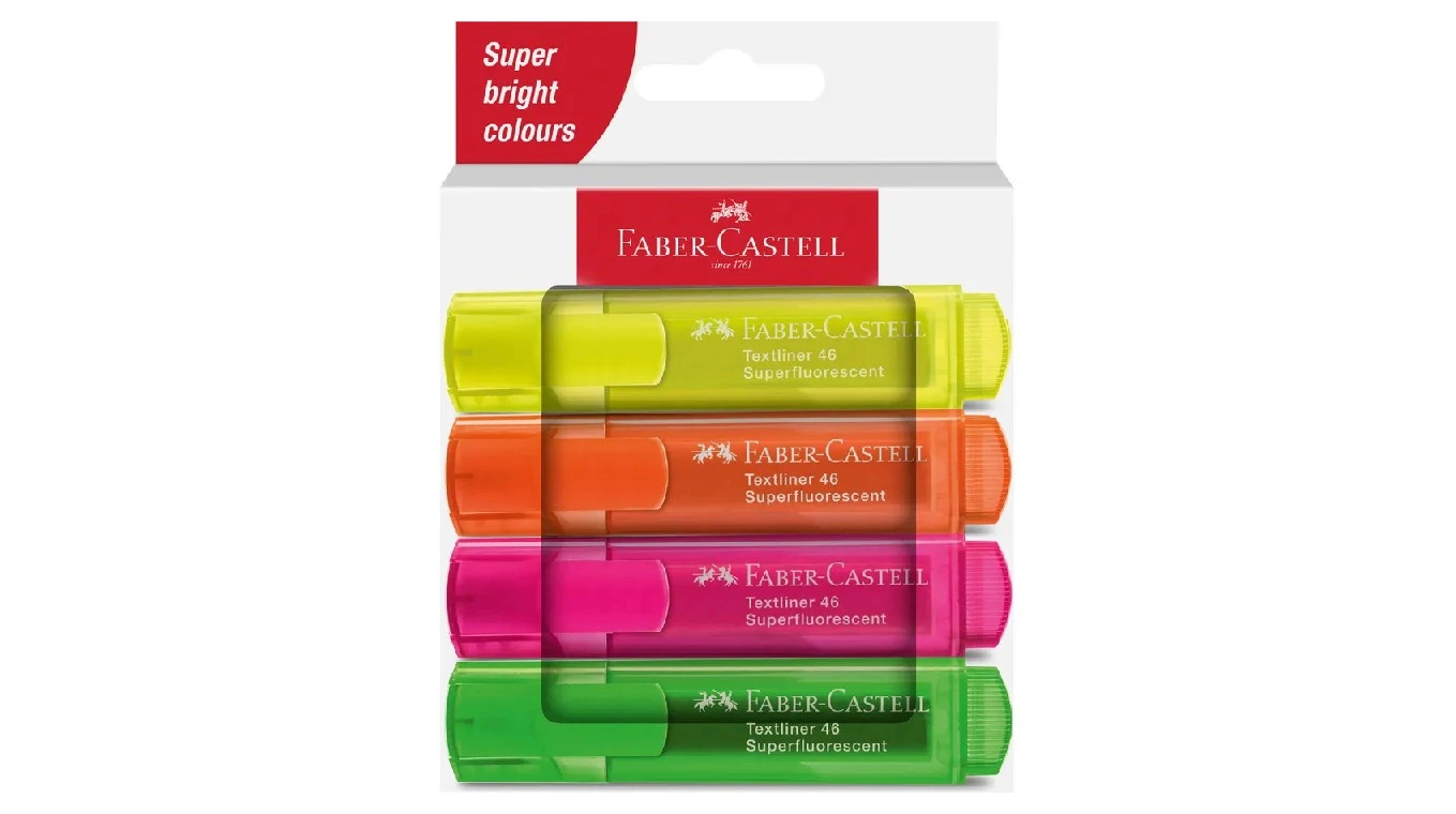 FABER-CASTELL Textmarker TL 46 Superfluor 4 Stück