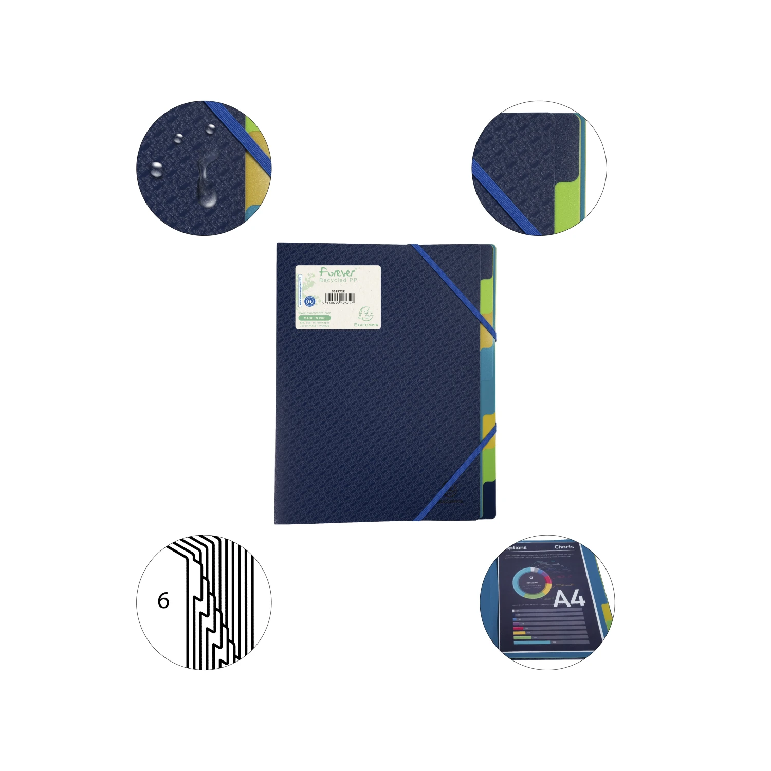 EXACOMPTA trieur Forever 8 compartiments, A4