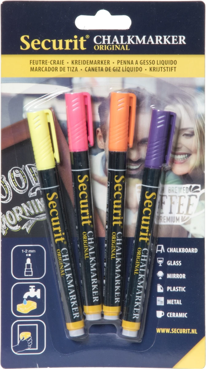 SECURIT Marker Craie 1-2 mm - 4 pcs.