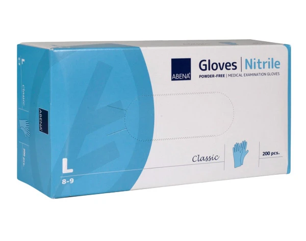 ABENA Gants en nitrile Classic taille L, 200 pièces