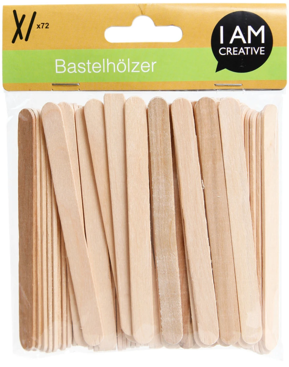 I AM CREATIVE Bois artisanal naturel, 110x11mm, 72 pcs.