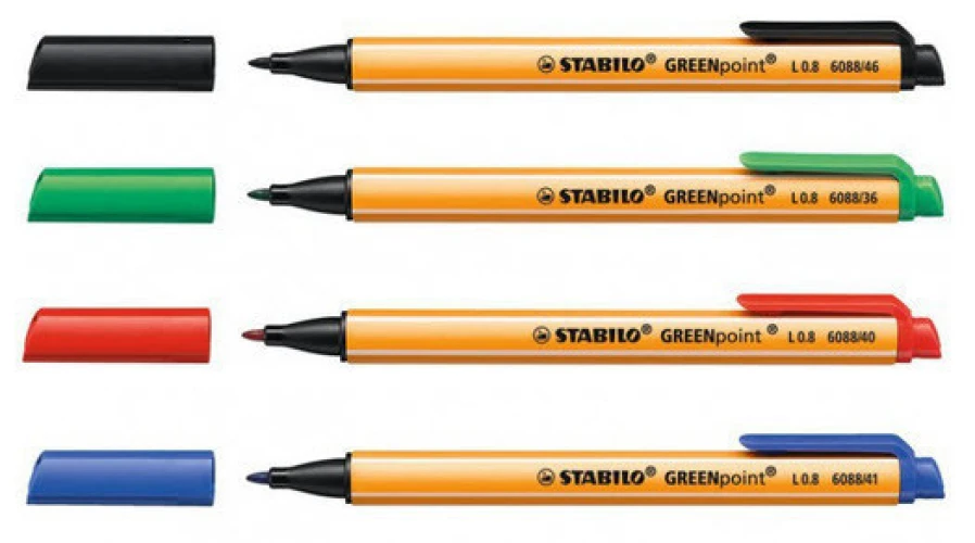 STABILO Faserschreiber GREENpoint 0.8 mm - 4 Stk.