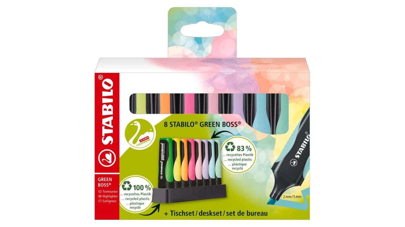 STABILO GREEN BOSS Textmarker Tischset 8 Stk.