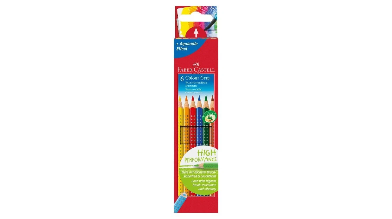 FABER-CASTELL Farbstifte Colour GRIP - 6 Farben