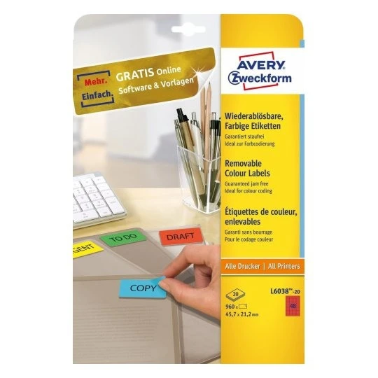 AVERY ZWECKFORM L473REV-25 Étiquettes 45.7 x 21.2 mm