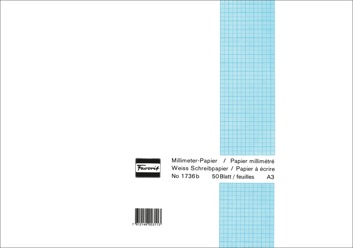 FAVORIT MM-Bloc A3, 80 g/m2 - 50 feuilles