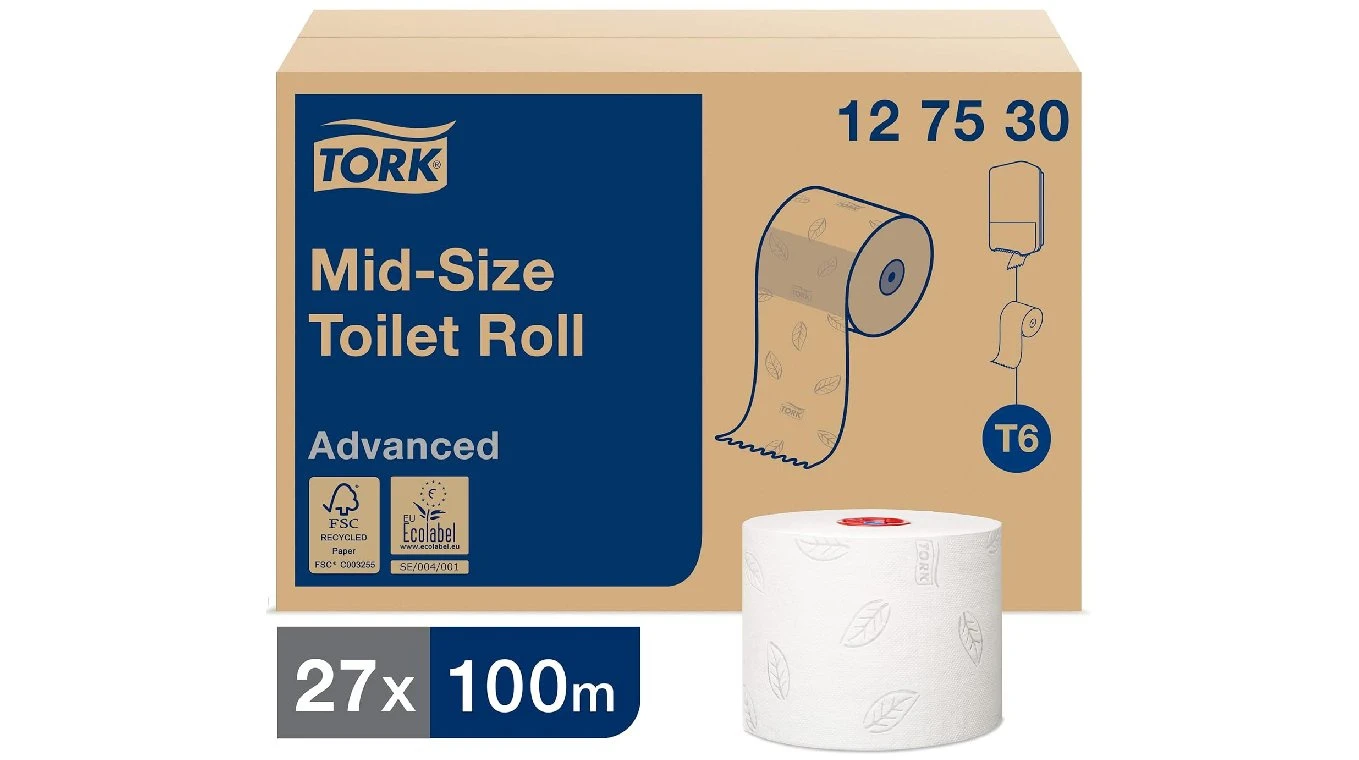 TORK Papier toilette Advanced Jumbo Midi 2 couches, 27 rouleaux