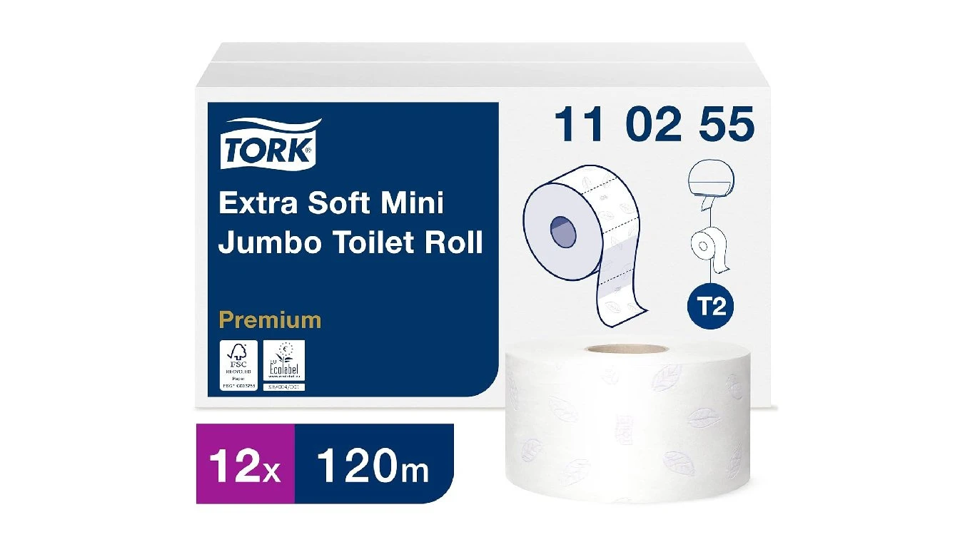 TORK Papier toilette Premium Jumbo Mini 3 couches, 12 rouleaux