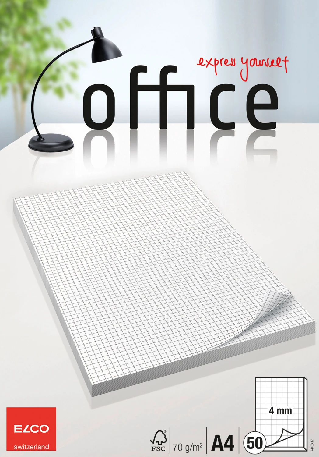 ELCO Bloc-notes Office A4 70g/m2 - quadrillé