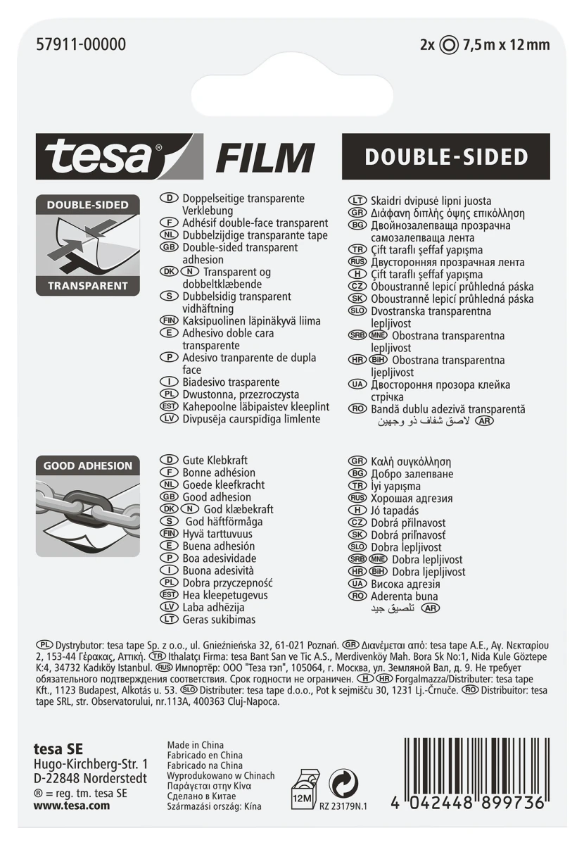 TESA Ruban adhés.tesafilm 12mmx7.5m