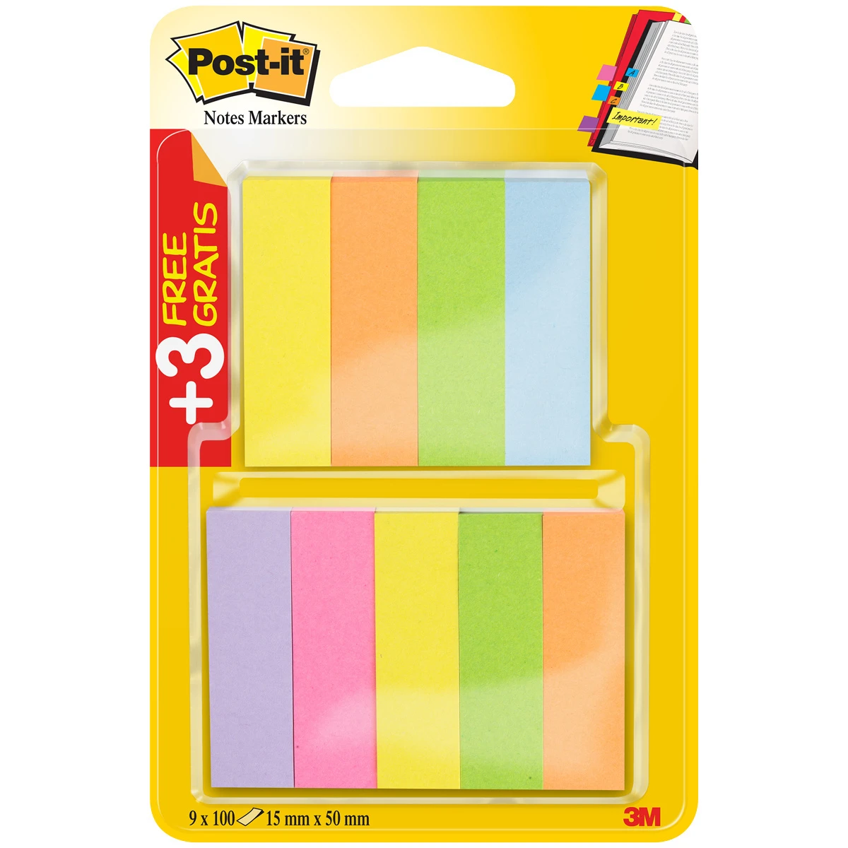 POST-IT Marque-pages 9 x 100 feuilles