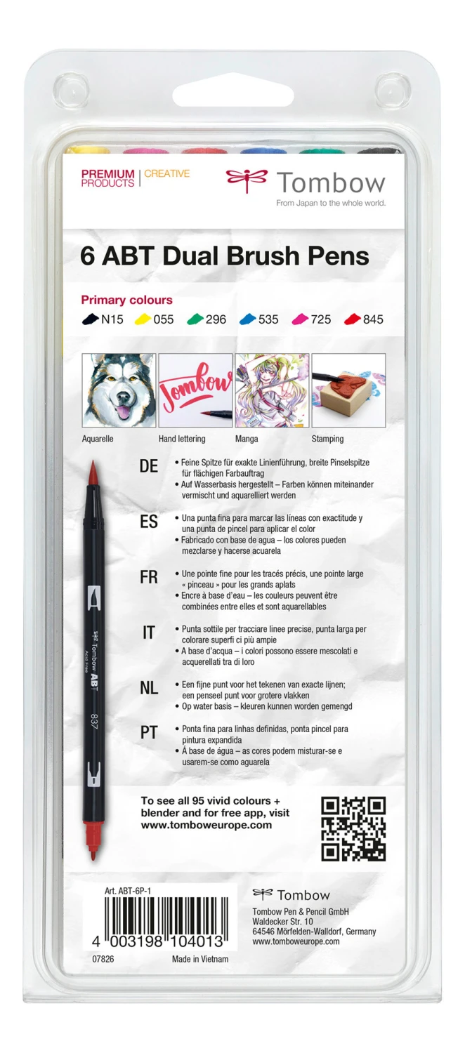 TOMBOW ABT Dual Brush Pen Set à 6