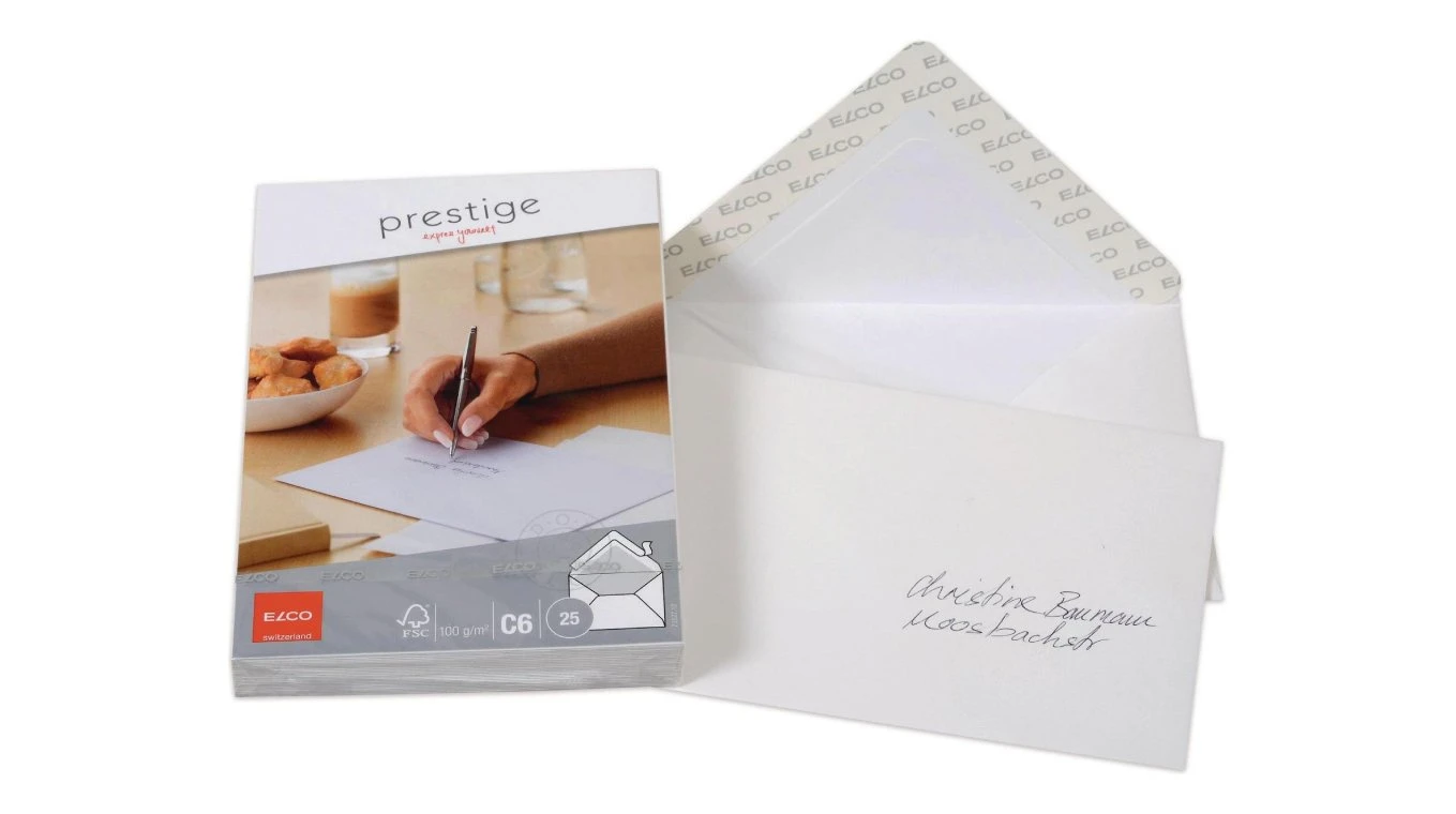 ELCO Enveloppe Prestige élégante C6, sans fenêtre, 25 pcs.