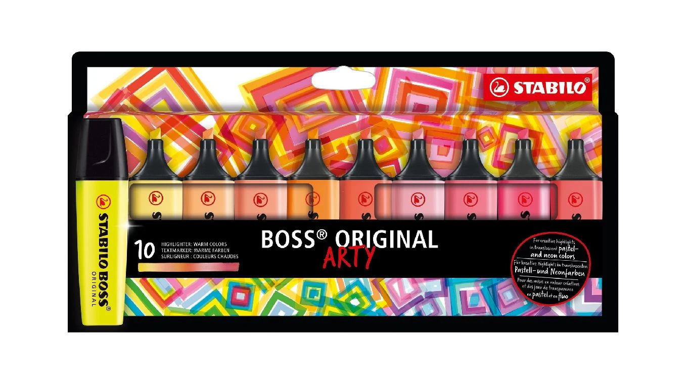 STABILO Textmarker BOSS ARTY, Warme Farben