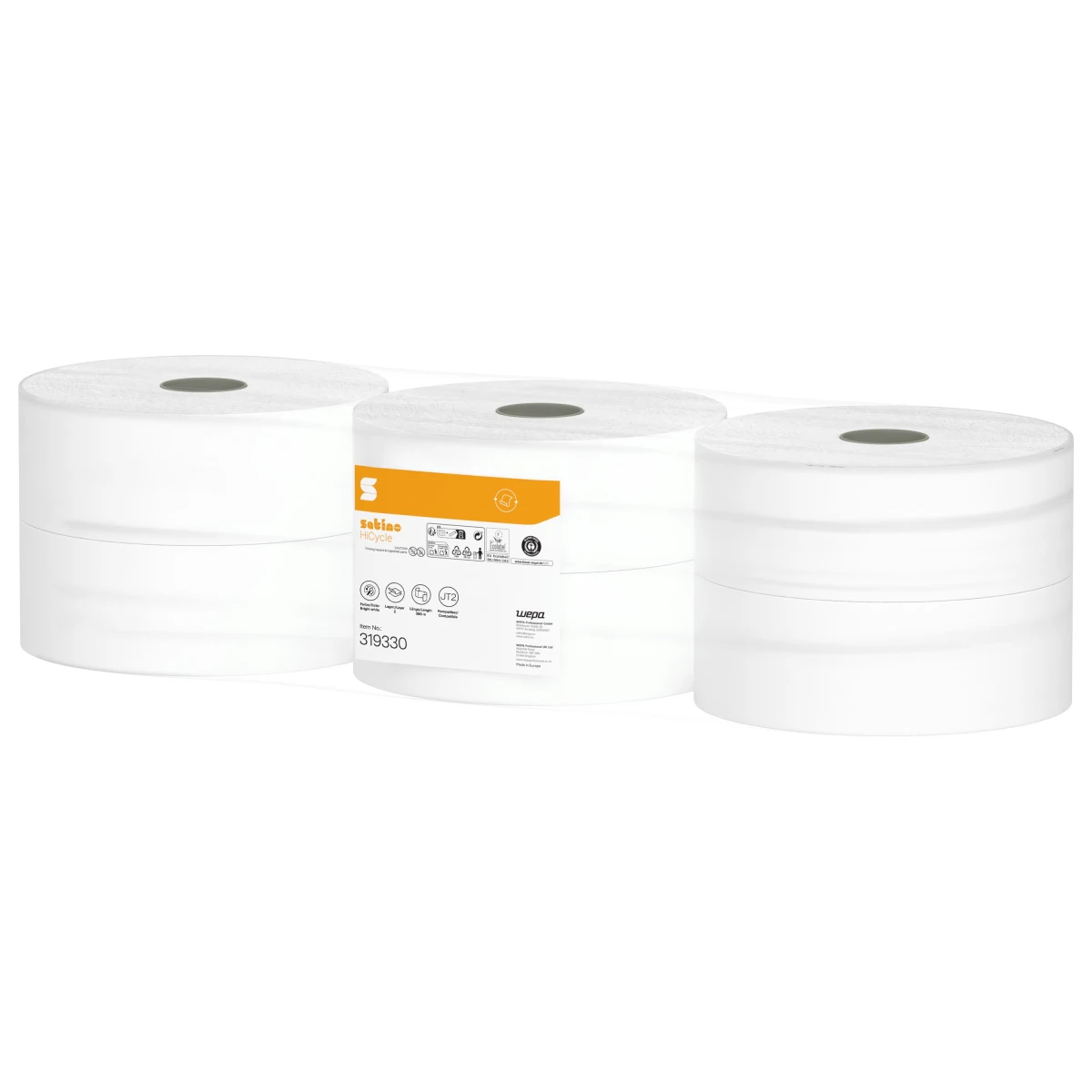 SATINO Papier toilette Hicycle Jumbo Midi 2 couches, 6 rouleaux