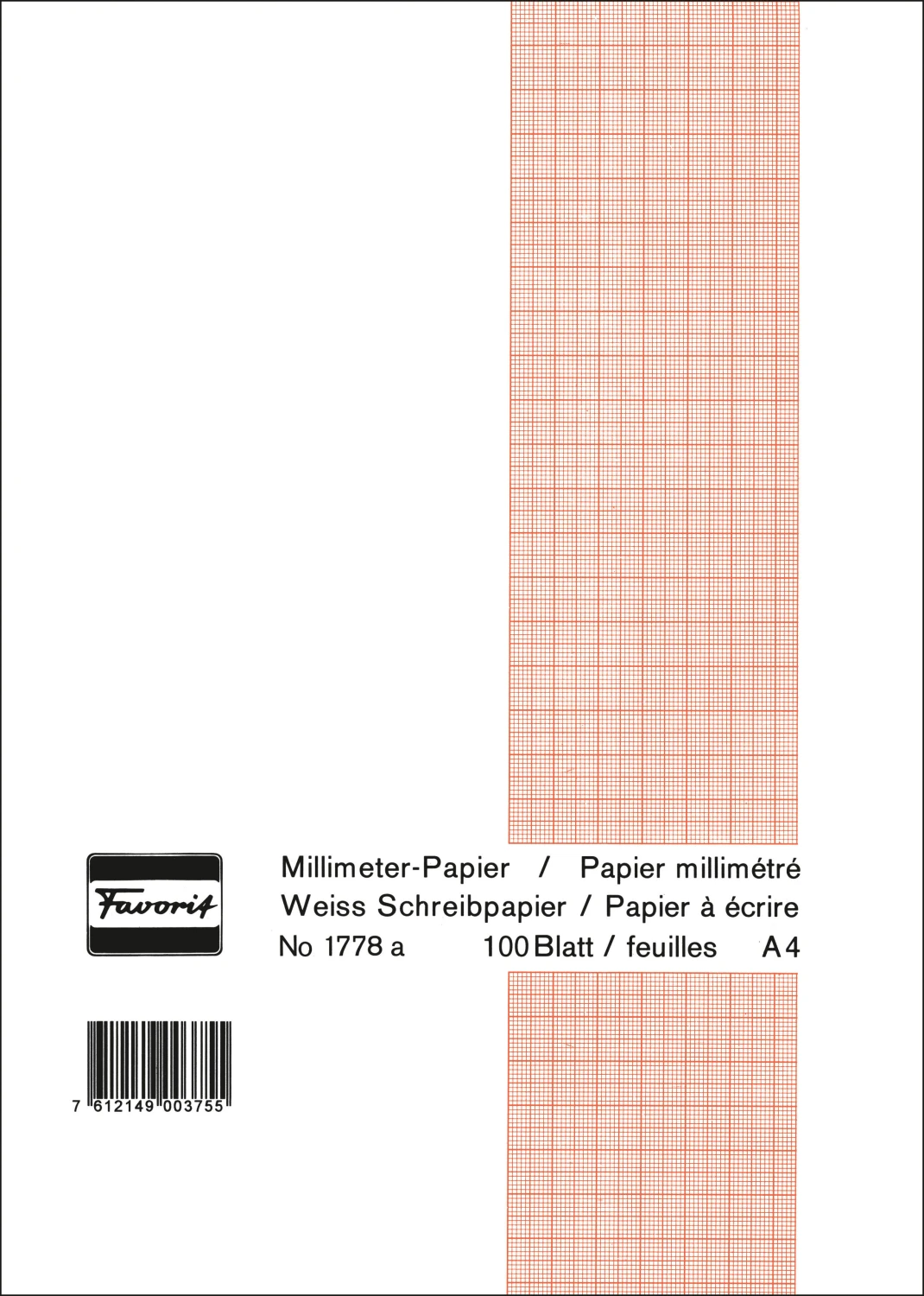FAVORIT Bloc A4, 80 g/m2 - 100 feuilles