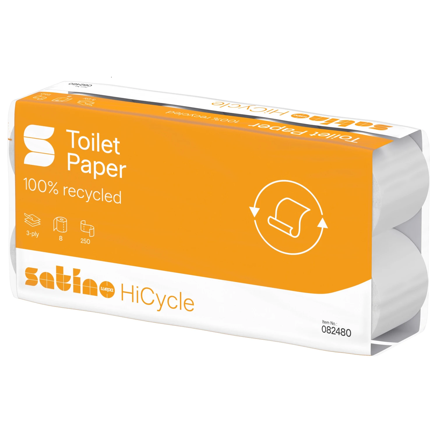 SATINO WC-Papier Hicycle Recycling 3-lagig, 8 Rollen