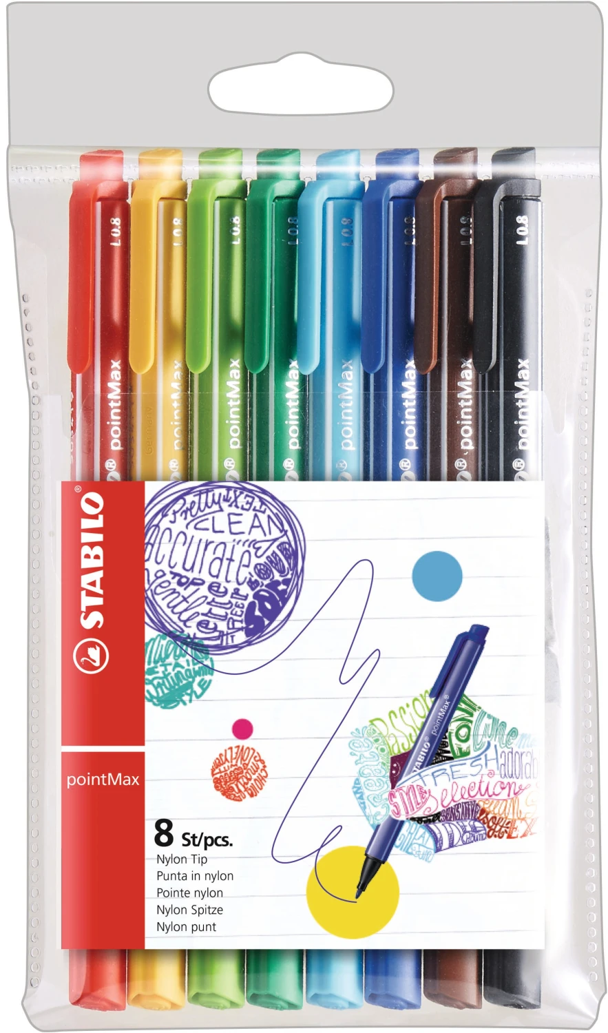 STABILO Fineliner pointMax 0,8 mm - 8 pcs.