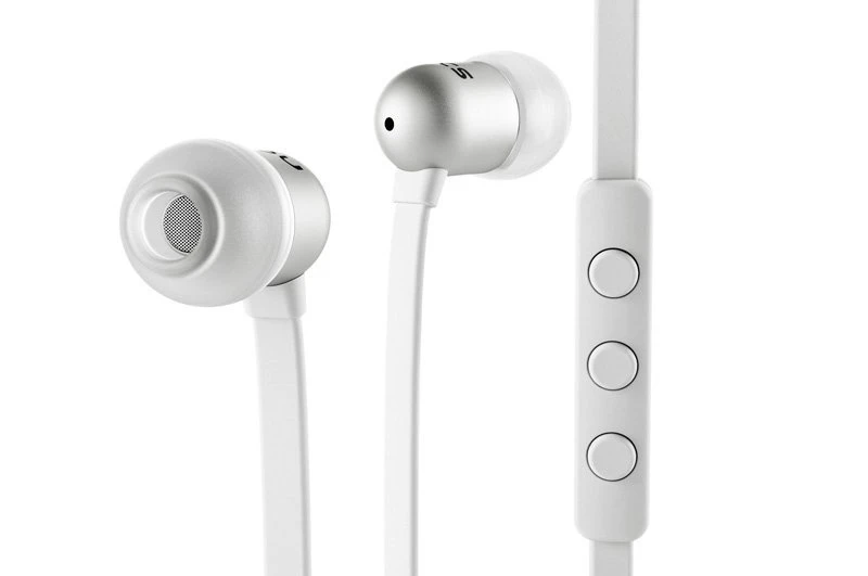 Écouteurs intra-auriculaires en aluminium Nocs avec télécommande 3 boutons / micro - blanc / argent