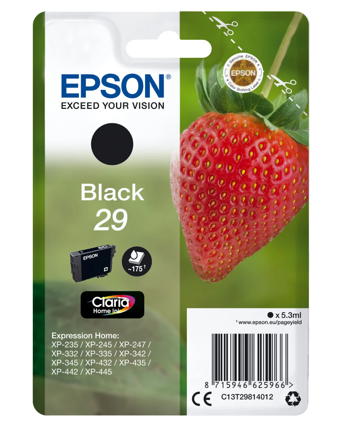 EPSON Tintenpatrone 29 schwarz