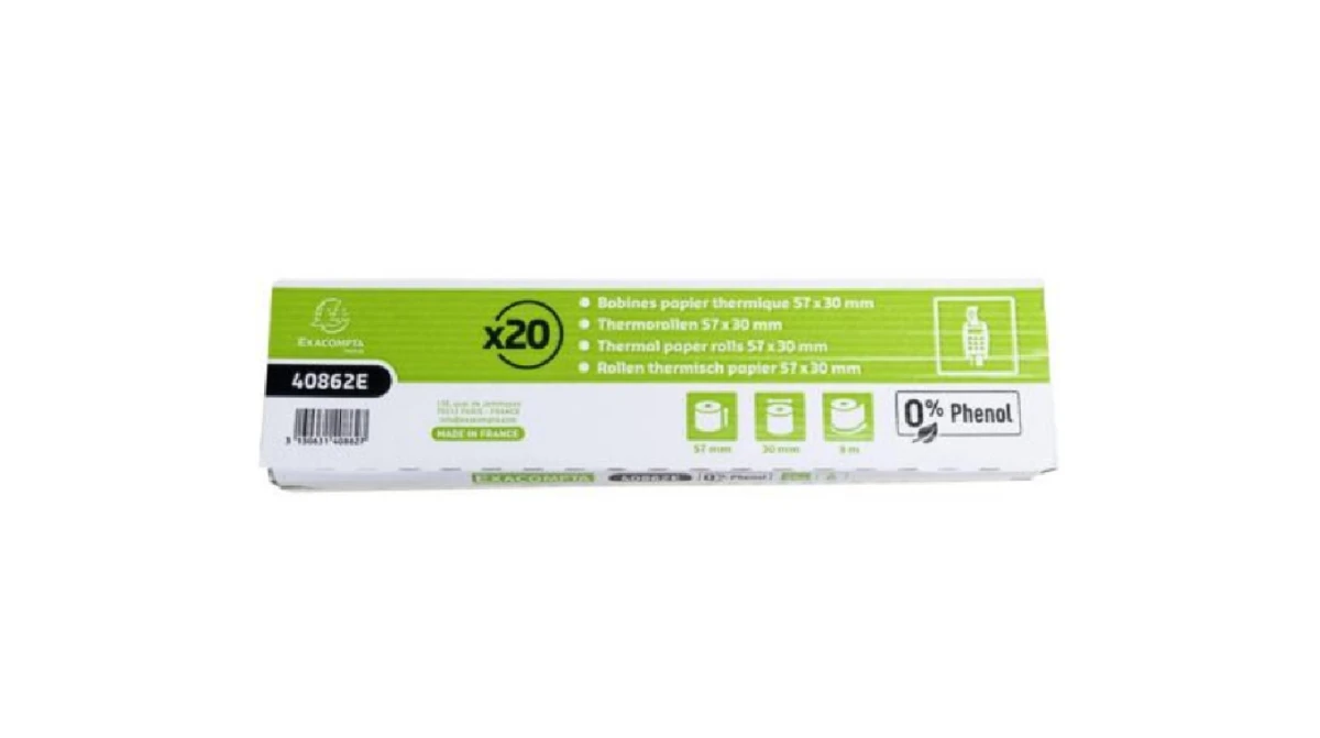 EXACOMPTA Thermorollen 57 mm x 9 m, 20 Stück