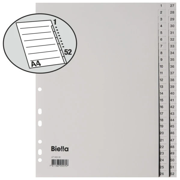 BIELLA Zahlenregister 1 - 52