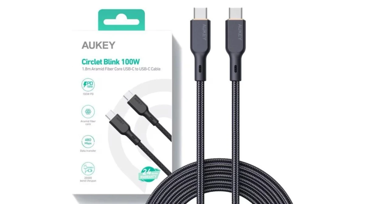 AUKEY Câble USB-C vers USB-C 1.8 m, Nylon Kevlar