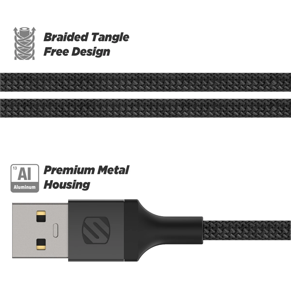 Scosche Strikeline Premium câble USB-A vers Lightning 0.3m