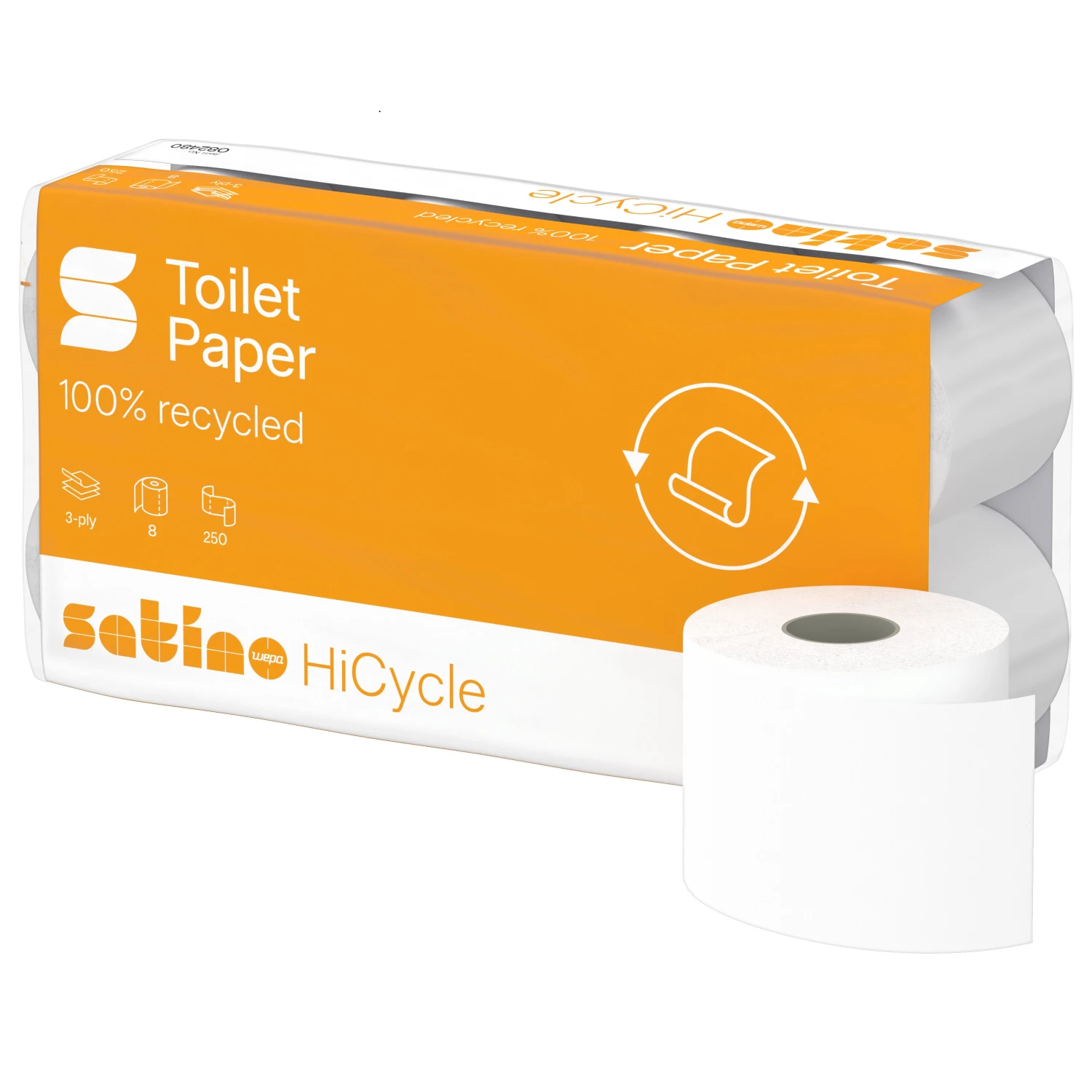 SATINO WC-Papier Hicycle Recycling 3-lagig, 8 Rollen