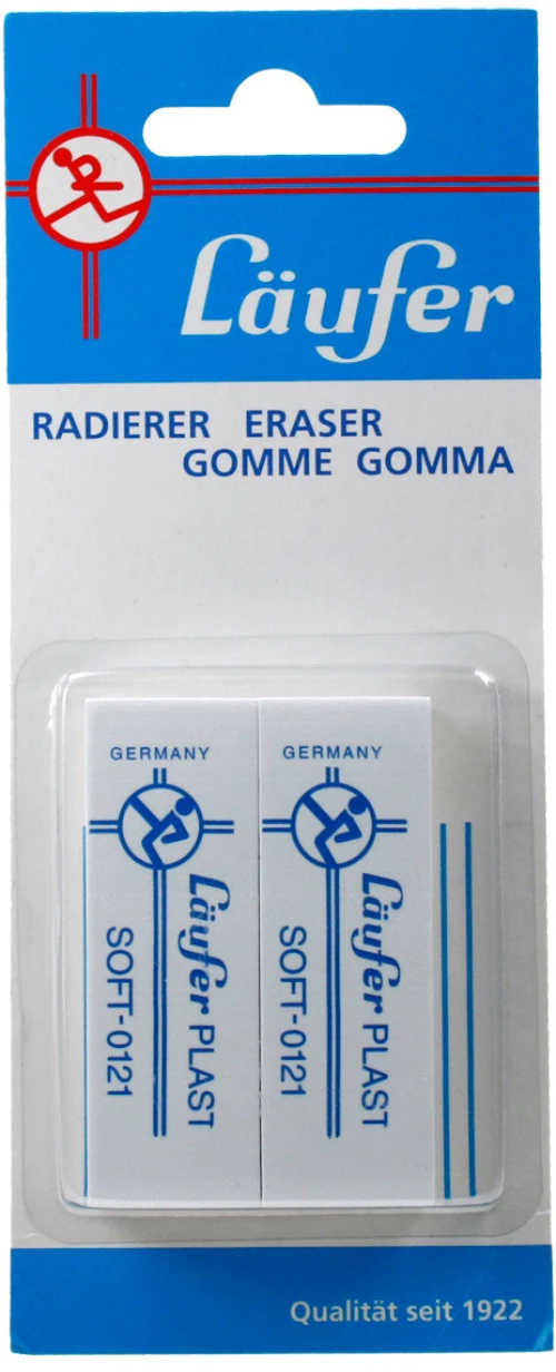 LÄUFER Radierer Plast Soft 0121 - 2 Stück