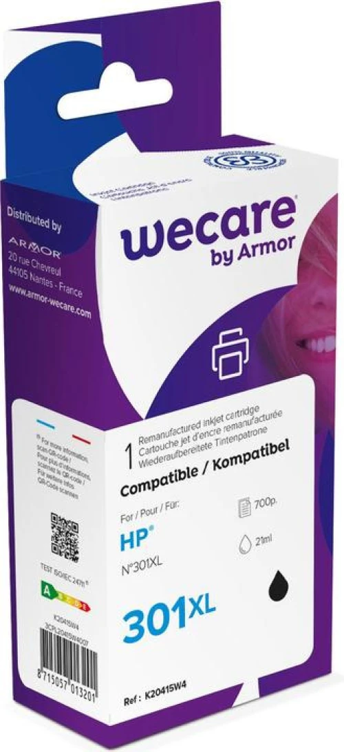 WECARE Tinte 301XL rebuilt schwarz CH563EEWE