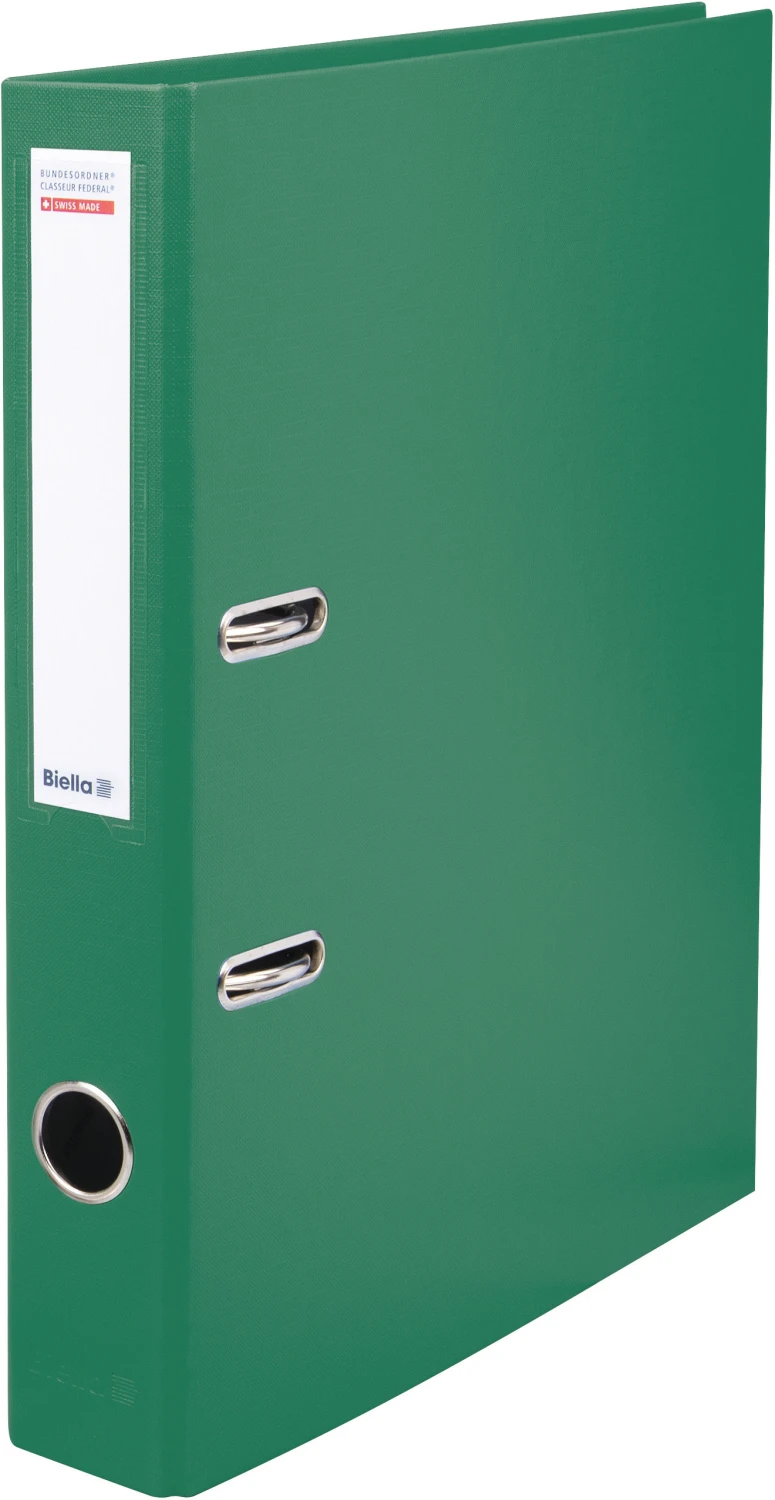 Classeur fédéral Biella, largeur de dos 4 cm, vert